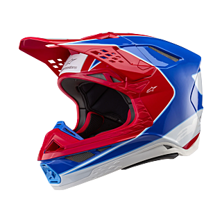 Alpinestars Motocross Helmet S-M10 Aeon - Gloss Red / Blue