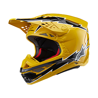 Alpinestars Motocross Helmet S-M10 Ampress - Gloss Black / Yellow