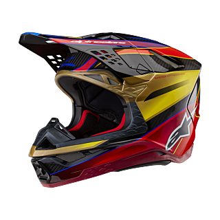 Alpinestars Motocross Helmet S-M10 Era - Gloss Goud / Yellow / Rio Red