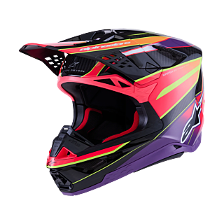 Alpinestars Motocross Helmet S-M10 Era - Pink / Violet / Fluo Yellow