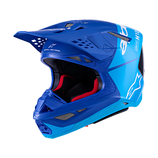 Alpinestars Motocross Helmet S-M10 Flood - Met Blue / Black / Carbon