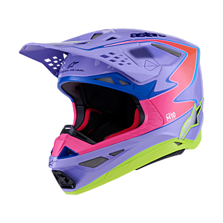 Alpinestars Motocross Helmet S-M10 Jett Lawrence - Purple / Fluo Pink / Fluo Yellow