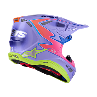 Alpinestars Motocross Helmet S-M10 Jett Lawrence - Purple / Fluo Pink / Fluo Yellow