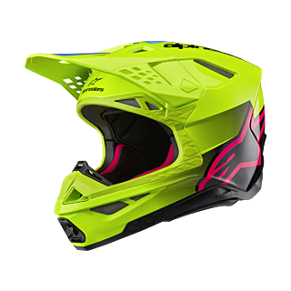 Alpinestars Motocross Helmet S-M10 Unite - Gloss Fluo Yellow / Black / Diva Pink