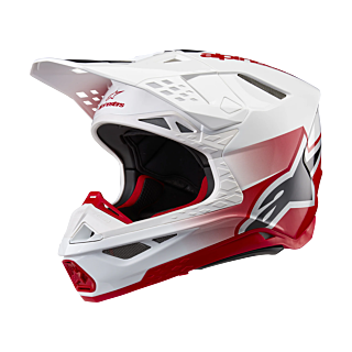 Alpinestars Motocross Helmet S-M10 Unite - Gloss Red / White