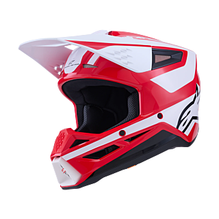 Alpinestars Motocross Helmet S-M3 Heat - Red / White / Black