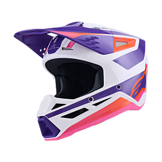Alpinestars Motocross Helmet S-M3 Heat - White / Purple / Pink
