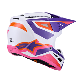 Alpinestars Motocross Helmet S-M3 Heat - White / Purple / Pink