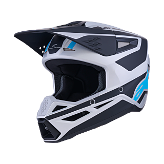 Alpinestars Motocross Helmet S-M3 Heat - Silver / Blue / Black