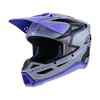 Alpinestars Motocross Helmet S-M3 Jettson - Grey / Purple / Black