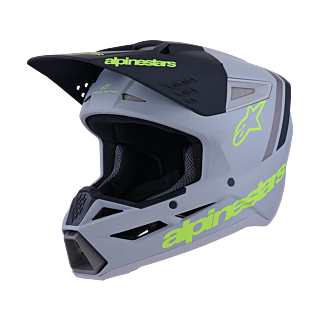 Alpinestars Motocross Helmet S-M3 Radium - Grey / Black / Fluo Yellow