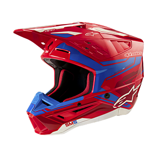 Alpinestars Motocross Helmet S-M5 Action 2 - Gloss Red / Blue
