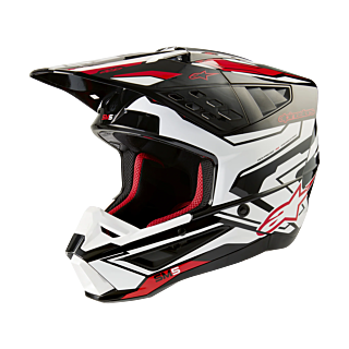 Alpinestars Motocross Helmet S-M5 Action 2 - Gloss Black / White / Red