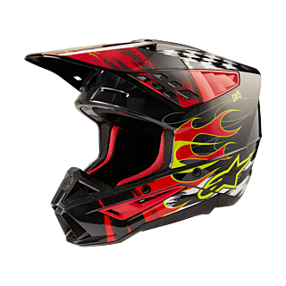 Alpinestars Motocross Helmet S-M5 Rash - Gloss Dark Grey / Red