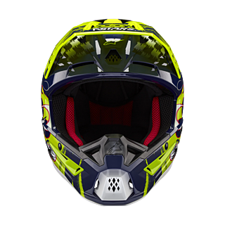 Alpinestars Motocross Helmet S-M5 Rash - Gloss Dark Navy / Fluo Yellow