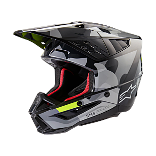 Alpinestars Motocross Helmet S-M5 Rover 2 - Gloss Dark Grey / Fluo Yellow
