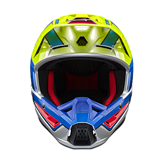 Alpinestars Motocross Helmet S-M5 Sail - Gloss Fluo Yellow / Blue / Silver