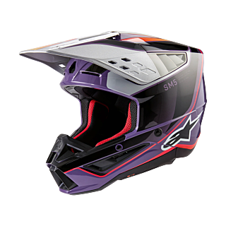 Alpinestars Motocross Helmet S-M5 Sail - Gloss Violet / Black / Silver