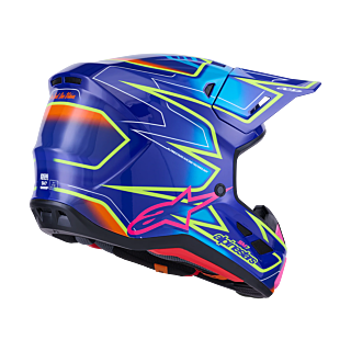 Alpinestars Motocross Helmet S-M7 Cast - Blue / Pink / Fluo Yellow