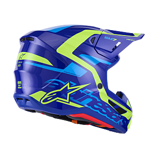 Alpinestars Motocross Helmet S-M7 Deed - Blue / Fluo Yellow
