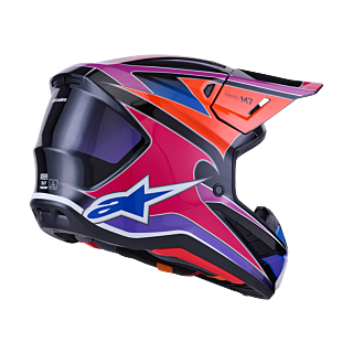Alpinestars Motocross Helmet S-M7 Fuse - Blue / Purple / Pink