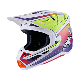 Alpinestars Motocross Helmet S-M7 Fuse - White / Fluo Yellow / Purple