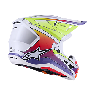 Alpinestars Motocross Helmet S-M7 Fuse - White / Fluo Yellow / Purple