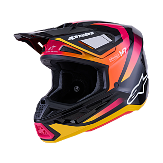 Alpinestars Motocross Helmet S-M7 Rise - Black / Yellow / Pink