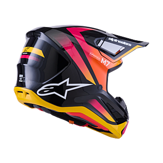 Alpinestars Motocross Helmet S-M7 Rise - Black / Yellow / Pink