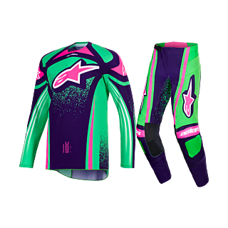 Alpinestars Motocross Gear 2026 Techstar Nomur - Deep Purple / Green / Fluo Pink
