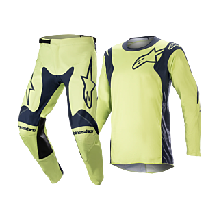 Alpinestars Motocross Gear Racer Hoen - Night Navy / Fluo Green