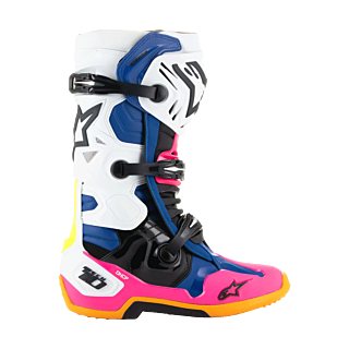 Alpinestars Motocross Boots Tech 10 LE Coast - White / Dark Blue / Fluo Pink