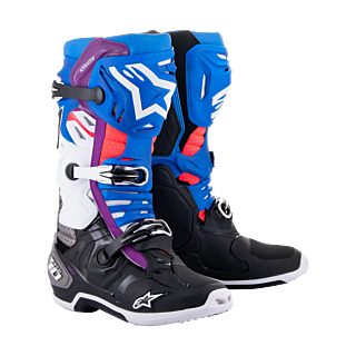 Alpinestars Motocross Boots Tech 10 Supervented - Black / Enamal Blue / Purple / White