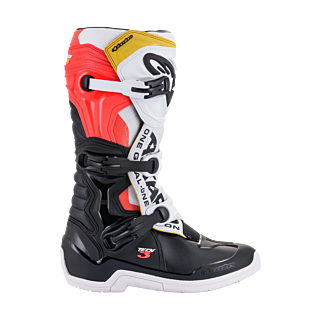 Alpinestars Motocross Boots Tech 3 - Black / White / Fluo Red / Yellow