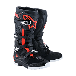 Alpinestars Motocross Boots Tech 7 Enduro Drystar - Black / Fluo Red / White