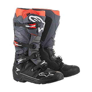Alpinestars Motocross Boots Tech 7 Enduro - Black / Grey / Red Fluo