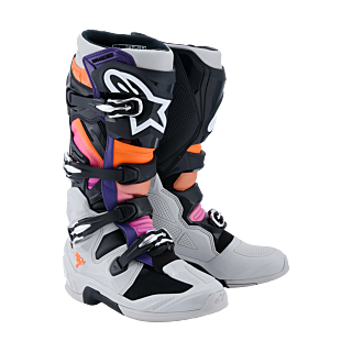 Alpinestars Motocross Boots Tech 7 - Black / Light Grey / Fluo Orange / Magenta