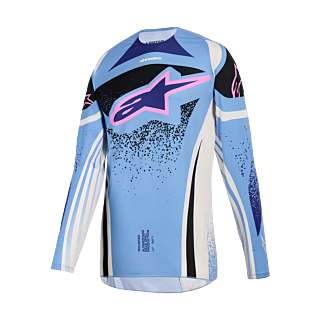 Alpinestars Women Motocross Jersey 2026 Techstar Nomur - Light Blue / Off White / Black