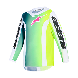 Alpinestars Youth Motocross Jersey 2026 Fluid Portl - Green / White / Black