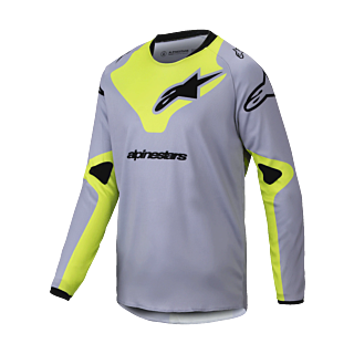 Alpinestars Youth Motocross Jersey Racer Veil - Grey / Fluo Yellow