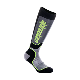 Alpinestars Youth Motocross Socks MX PLUS - Black / Grey / Fluo Yellow
