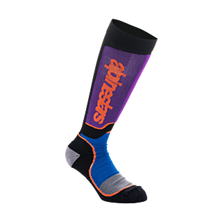 Alpinestars Youth Motocross Socks MX PLUS - Black / Royal Blue / Purple