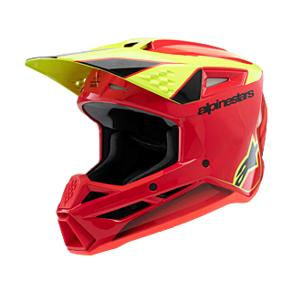 Alpinestars Youth Motocross Helmet S-M3 Fray - Red / Fluo Yellow / Black
