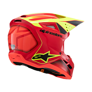 Alpinestars Youth Motocross Helmet S-M3 Fray - Red / Fluo Yellow / Black