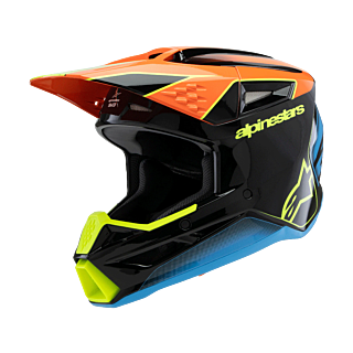 Alpinestars Youth Motocross Helmet S-M3 Fray - Black / Orange / Fluo Yellow