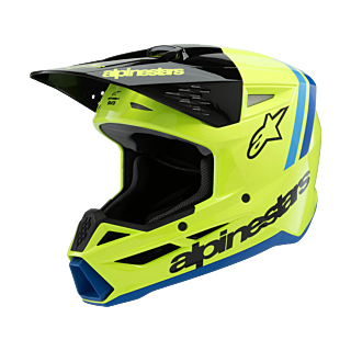 Alpinestars Youth Motocross Helmet S-M3 Radium - Fluo Yellow / Black / Blue