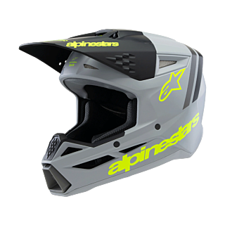 Alpinestars Youth Motocross Helmet S-M3 Radium - Grey / Black / Fluo Yellow
