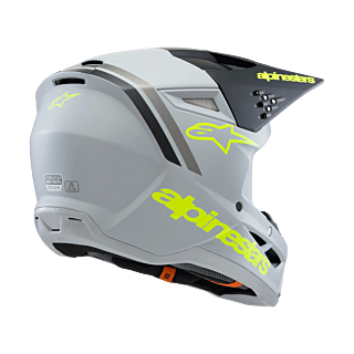 Alpinestars Youth Motocross Helmet S-M3 Radium - Grey / Black / Fluo Yellow
