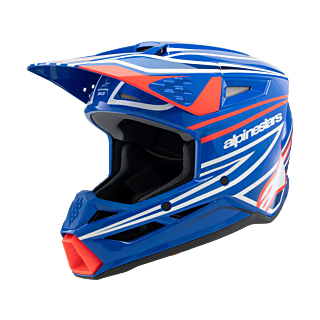 Alpinestars Youth Motocross Helmet S-M3 Wurx - Blue / Red / White / Black