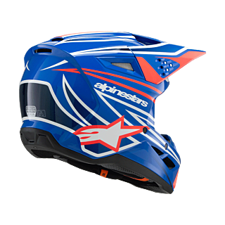 Alpinestars Youth Motocross Helmet S-M3 Wurx - Blue / Red / White / Black